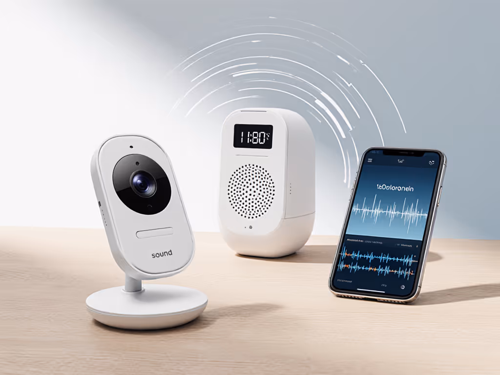 audio testing setup with speaker and baby monitor