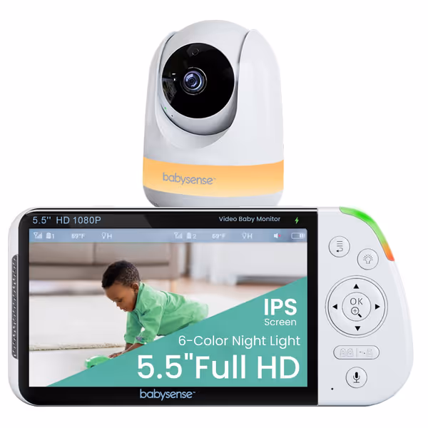 Babysense 5.5” 1080p HD Split Screen Baby Monitor