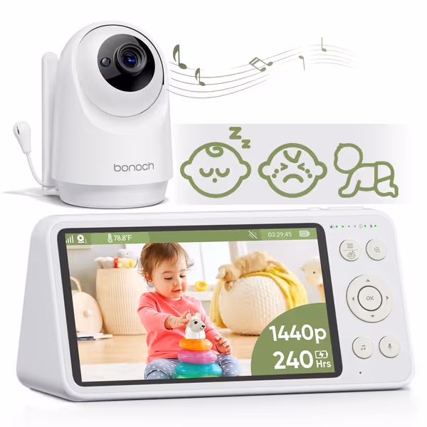 bonoch 1440p No WiFi Baby Monitor